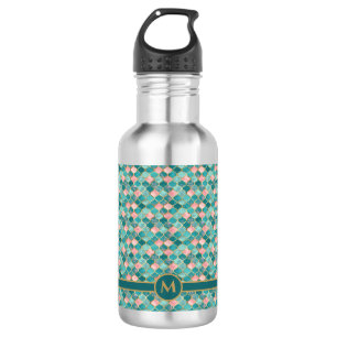 Pink Turquoise Gold Pattern Elegant Personalized 532 Ml Water Bottle