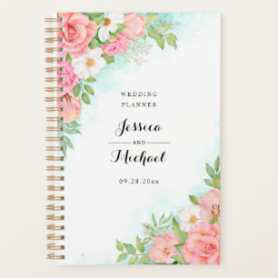 Pink Turquoise Ombre Floral Bouquet Rose Wedding Planner
