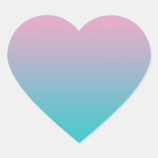 Pink & Turquoise Ombre Heart Sticker
