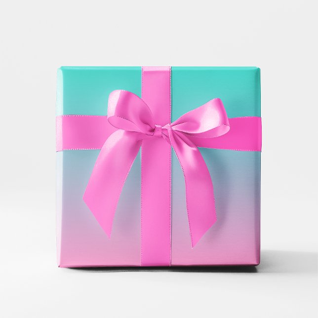 Pink Turquoise Ombre Wrapping Paper (Pink Turquoise Gradient Ombre Wrapping Paper)
