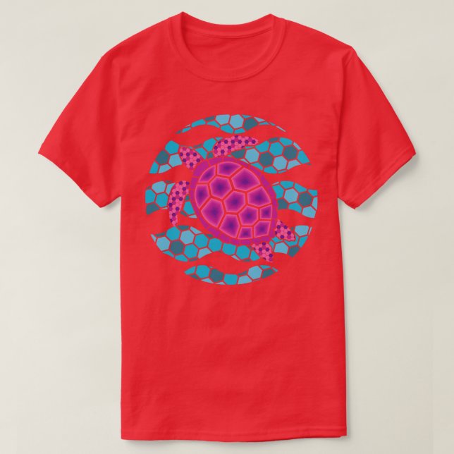 Pink Turtle Illustration T-Shirt (Design Front)