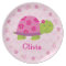 Pink Turtle Personalised Melamine Plate for Kids