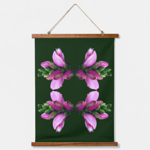 Pink Turtlehead Flower Abstract Hanging Tapestry