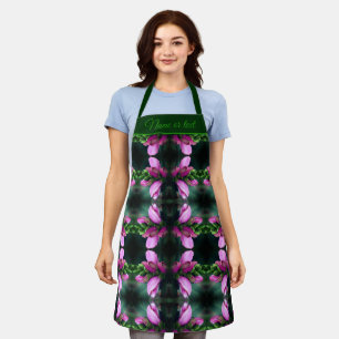Pink Turtlehead Flower Abstract Personalised Apron