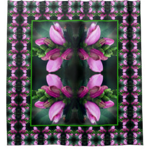 Pink Turtlehead Flower Close Up Abstract Shower Curtain