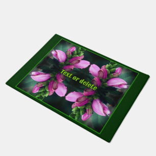 Pink Turtlehead Flower Close Up Personalised Doormat