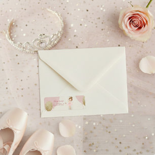 Pink Tutu Ballerina Ballet Dancer Girl Birthday Return Address Label