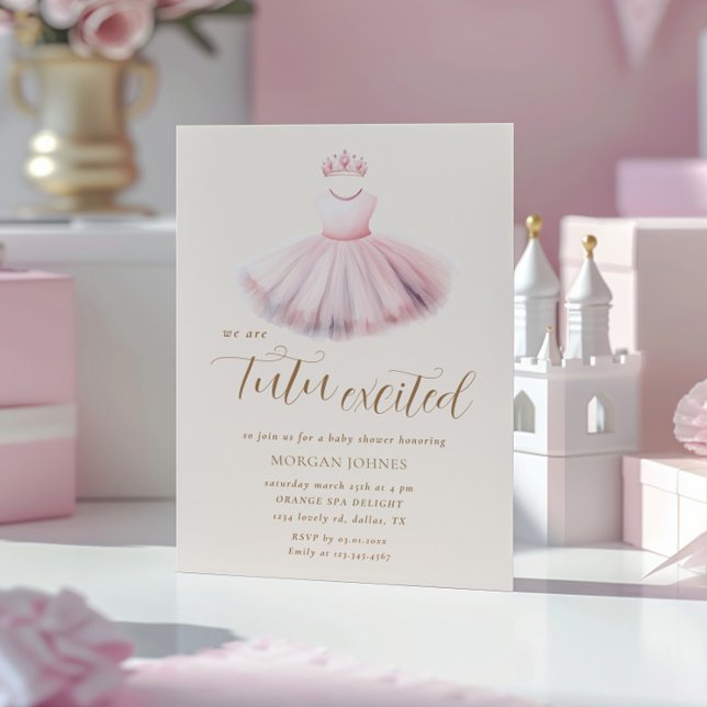 Pink Tutu  Ballerina Girl Baby Shower Invitation (Creator Uploaded)