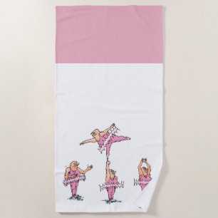 Pink Tutu Ballet Dancers Beach Towel