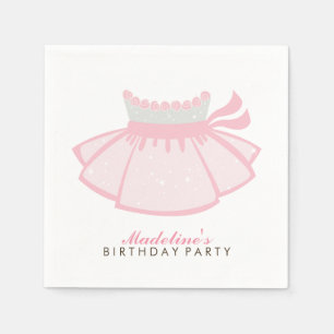 Pink Tutu Girl's Birthday Party Napkin