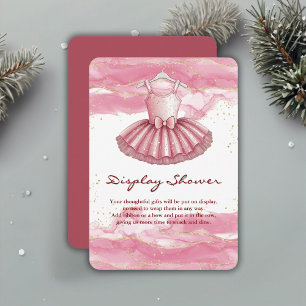 Pink Tutu Gold Glitters Baby Shower Enclosure Card