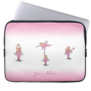 Pink Tutu Guys Cartoon Illustration  Laptop Sleeve