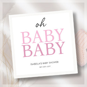 Pink Twin Baby Shower Napkin