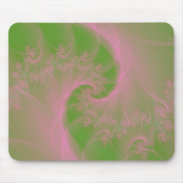 Pink Twist on Green Mousepad (Front)
