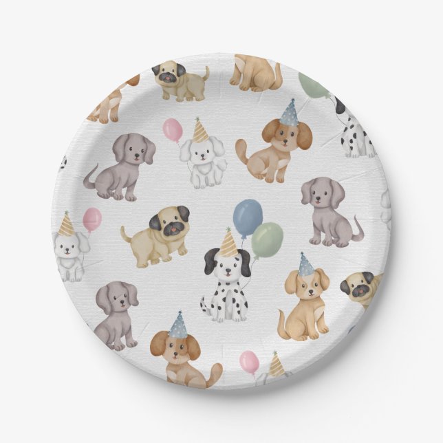 Pink Two Let the Dogs Out Party Plate (Front)