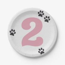 Pink Two Let the Dogs Out Party Plate