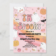 Pink Two Spooky Halloween Party Invitation