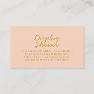 Pink Typography Bridal Shower display shower Enclosure Card