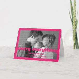 Pink Typography Merry Everything Greeting Card