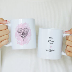 Pink Typography Mum Heart Coffee Mug