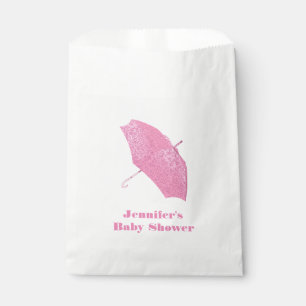 Pink Umbrella Baby Shower Favour Bag
