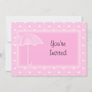 Pink Umbrella Baby Shower Invitation