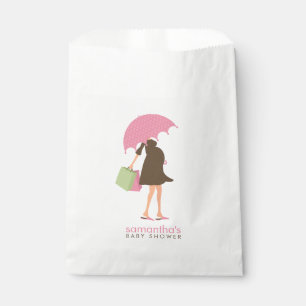 Pink Umbrella Mum Baby Shower Favour Bag
