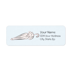 Pink Umbrella Return Address Label