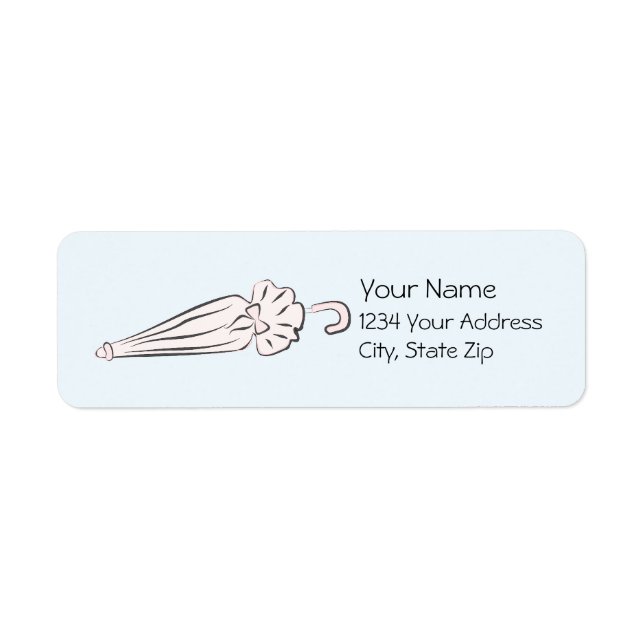 Pink Umbrella Return Address Label (Front)