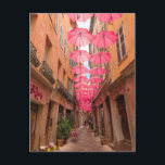 Pink Umbrellas in Grasse French Riviera in France  Postcard<br><div class="desc">Pink Umbrellas in Grasse French Riviera in France Postcard</div>