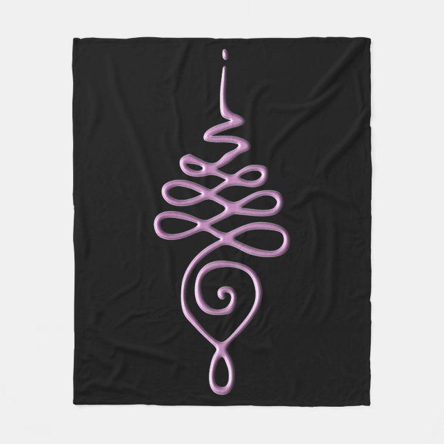 Pink Unalome Fleece Blanket (Front)