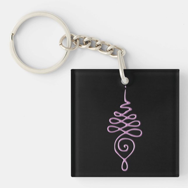 Pink Unalome Key Ring (Front)