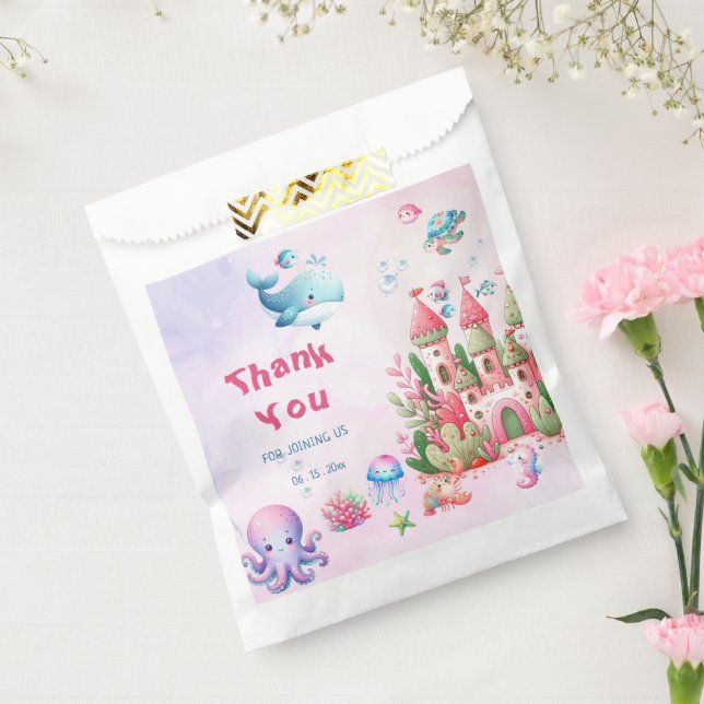 Pink Under The Sea Girl Baby Shower Favour Bag (Sealed)
