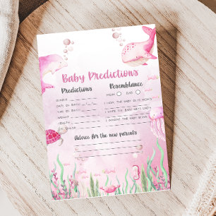 Pink Under the Sea Shower Baby Predicitons Game