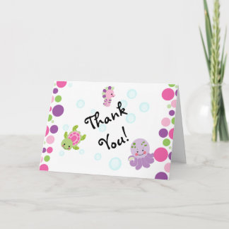 Pink under the sea thank you cards!