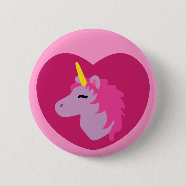 Pink Unicorn 6 Cm Round Badge (Front)