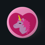 Pink Unicorn 6 Cm Round Badge<br><div class="desc">This cute pink unicorn has a pretty cotton candy mane! This pretty illustration depicts a beautiful little unicorn framed by a heart making it perfect for anyone out there who loves unicorns!</div>
