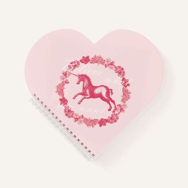 Pink unicorn and flowers notebook (Front)