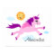 Pink unicorn and happy sun, wall art for children