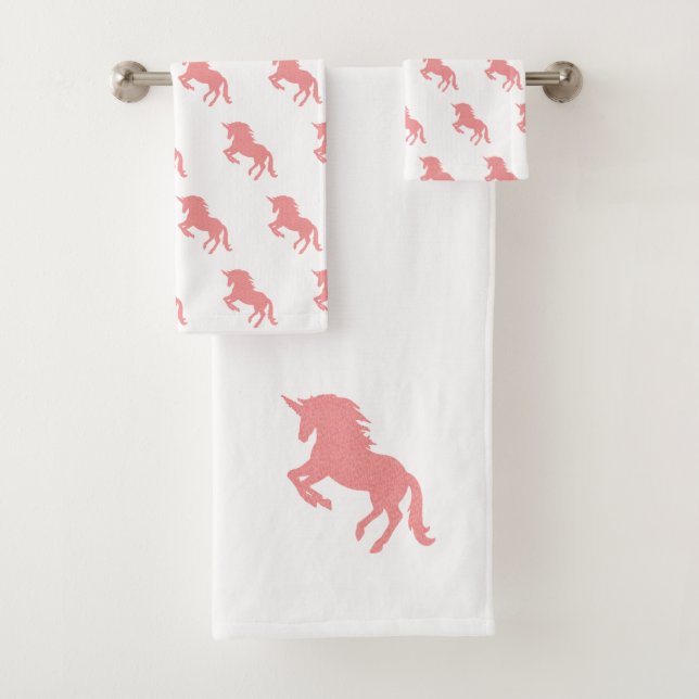 Pink Unicorn Bath Towel Set (Insitu)