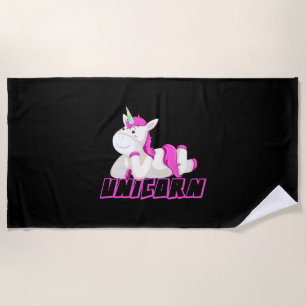 Pink UNICORN Beach Towel