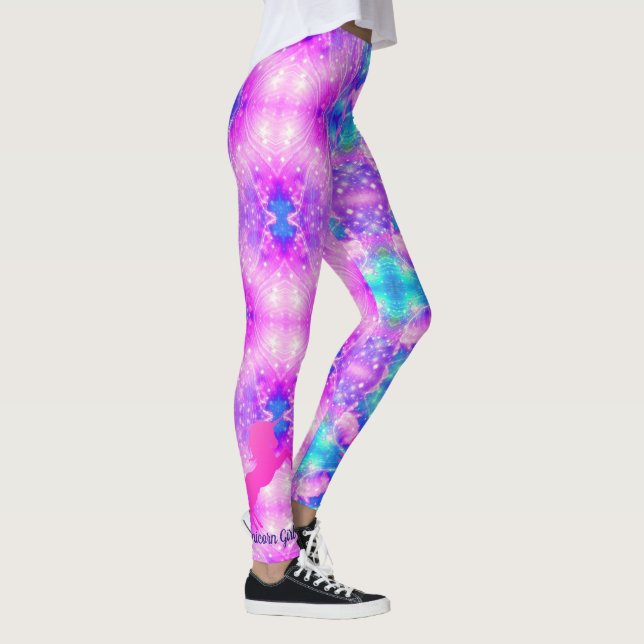 Pink Unicorn Custom Name Leggings Yoga Pants (Right)