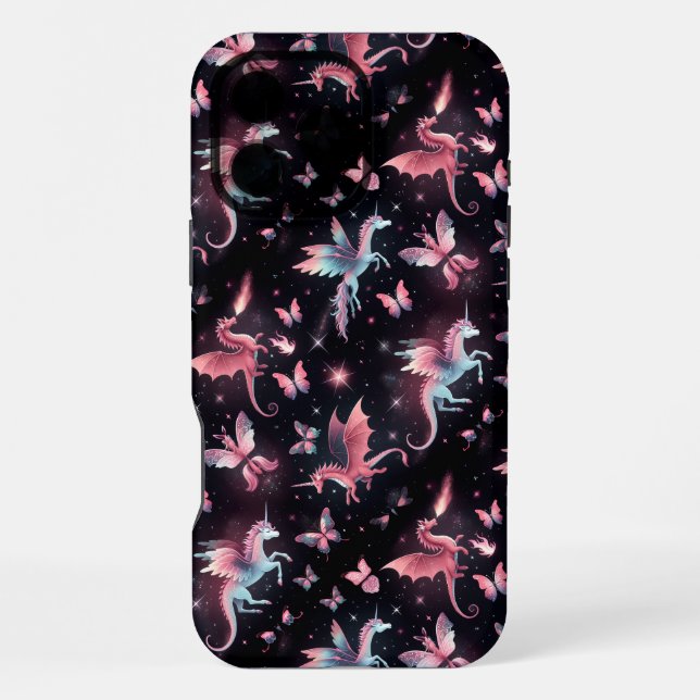 Pink Unicorn Dragon Mix iPhone Case (Back)