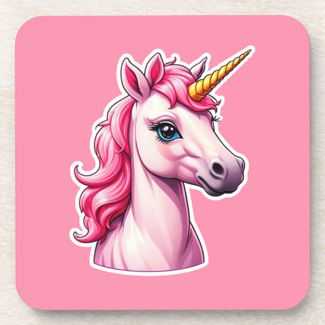 Pink Unicorn Fantasy Coaster (Front)