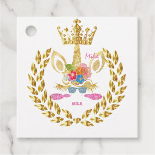 Pink unicorn favour tags