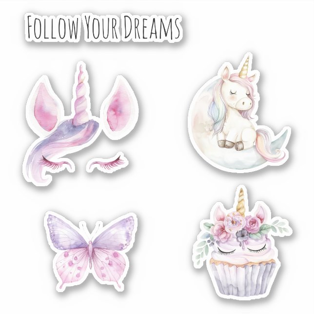 Pink Unicorn Floral Cupcake Dreams (Front)