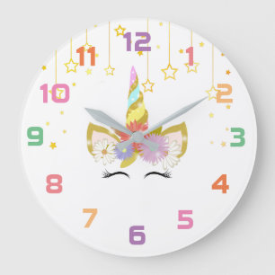 Pink Unicorn Girl Nursery Decor Wall Clock