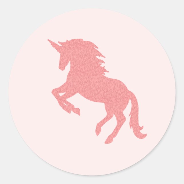 Pink Unicorn Happy Birthday Party Stickers (Front)