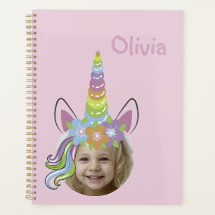 Pink Unicorn Hat Photo Named Back to School Planner