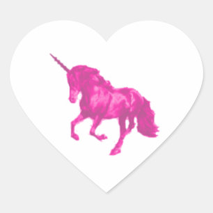 Pink Unicorn Heart Sticker